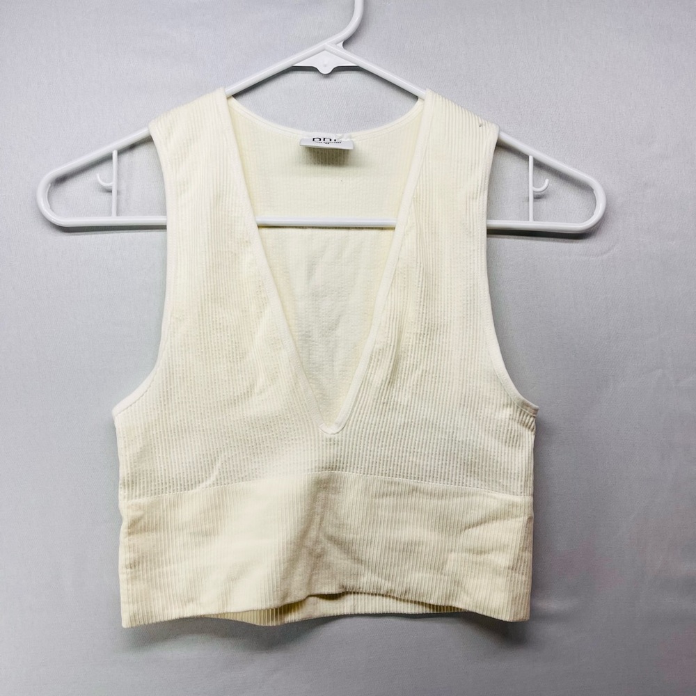 BDG‎ Cream Ribbed Tank Top